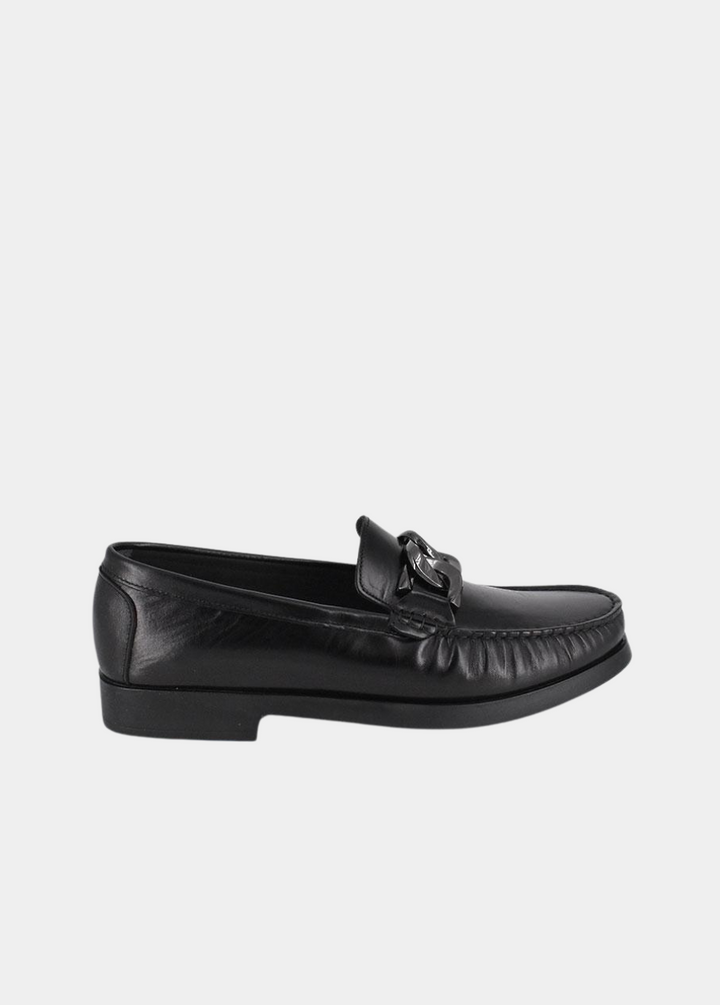 Vittoria Mengoni Classic Black Leather Loafers