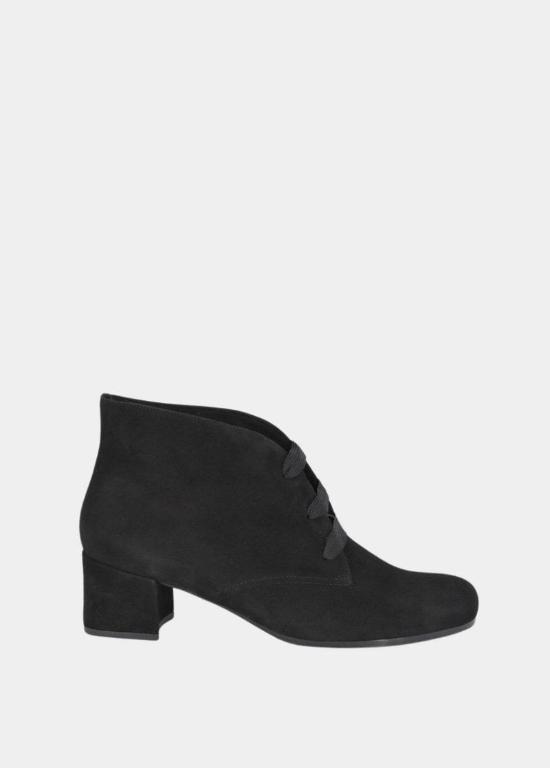 Semler Chic Black Suede Curvy Ankle Boots