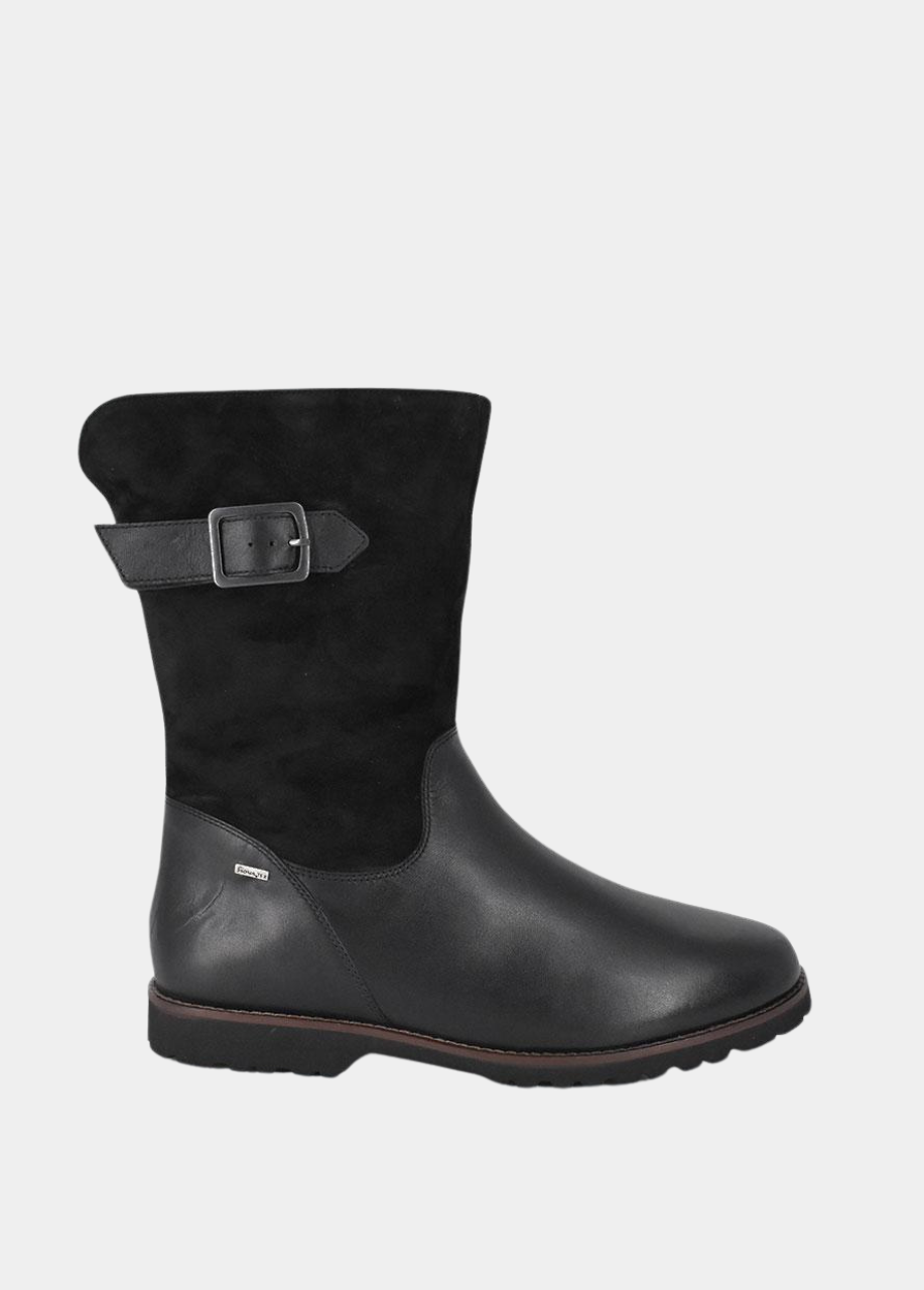 Sioux Premium Cozy Black Combi Midi Ankle Boots