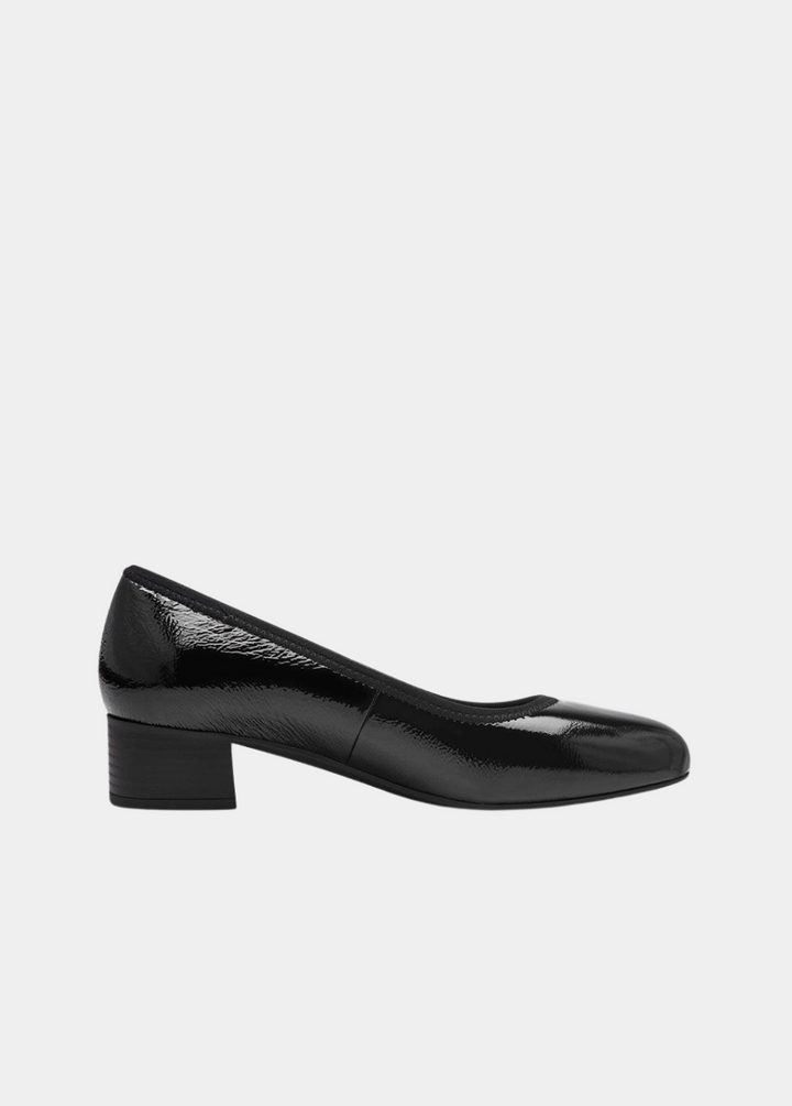 Tamaris Versatile Black Patent Wide Fit Court Shoes