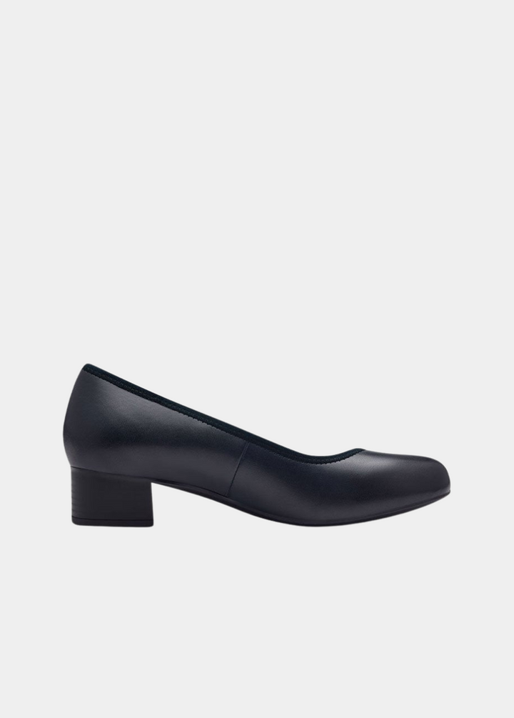 Tamaris Versatile Navy Leather Wide Fit Court Shoes