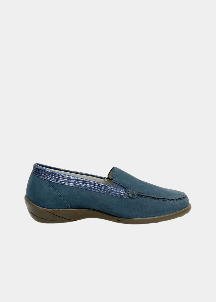 Waldlaufer Classic Jeans Blue Nubuck Loafers