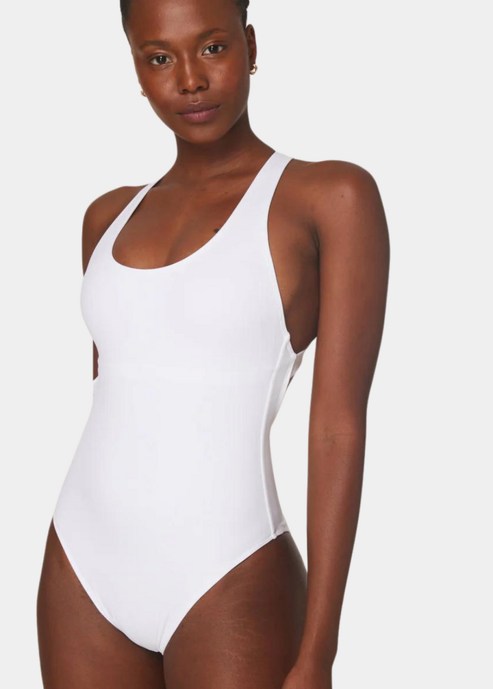 The Tulum One Piece - Eco Nylon - White - Long Torso