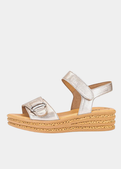 Gabor Glam Metallic Gold Wedge Sandals