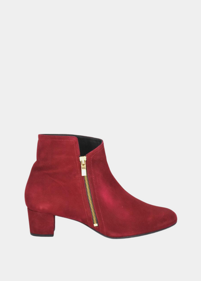 Cinderella Shoes Stunning Cherry Red Suede Ankle Boots