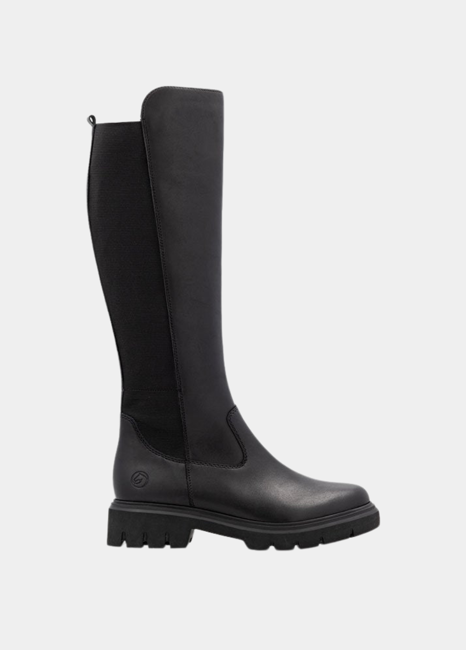 Remonte Vario Fit Long Black Leather Boots