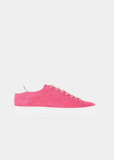 Gabor Trendy Pink Suede Platform Trainers