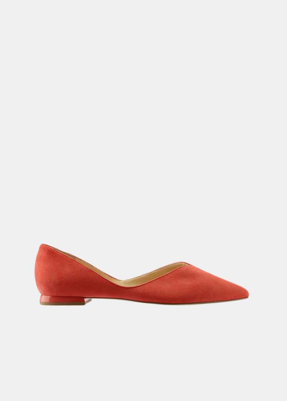 Hogl Chic Sunburst Coral Suede Flats