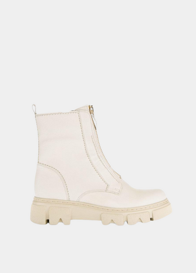 Gabor Funky Cream Front Zip Ankle Boots