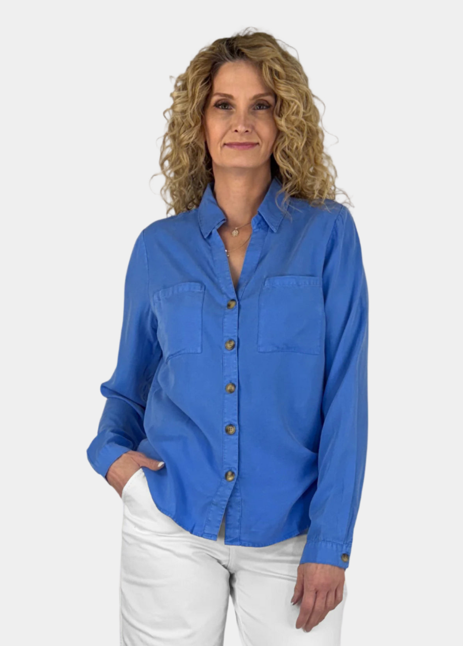 Tall Tencel Button Up Blouse