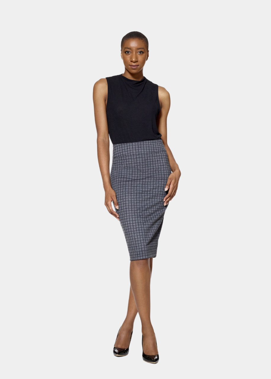 Tall Reversible Uma Plaid/Black Skirt