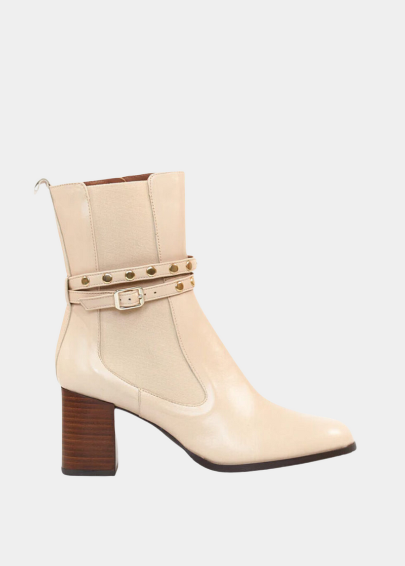 Brenda Zaro Deluxe Tall Beige Ankle Boots