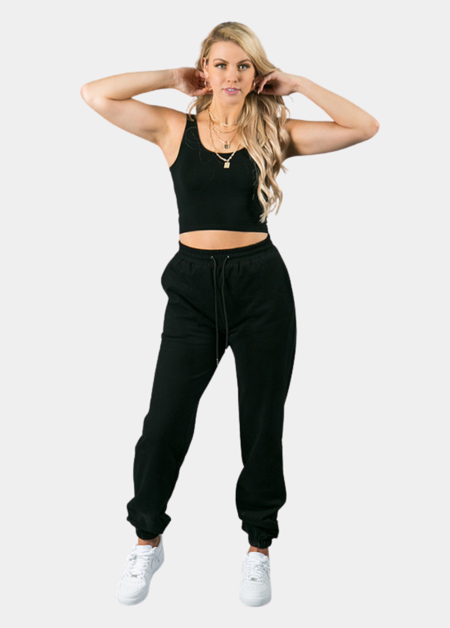 Sweatin' Me Sweatpants - Black