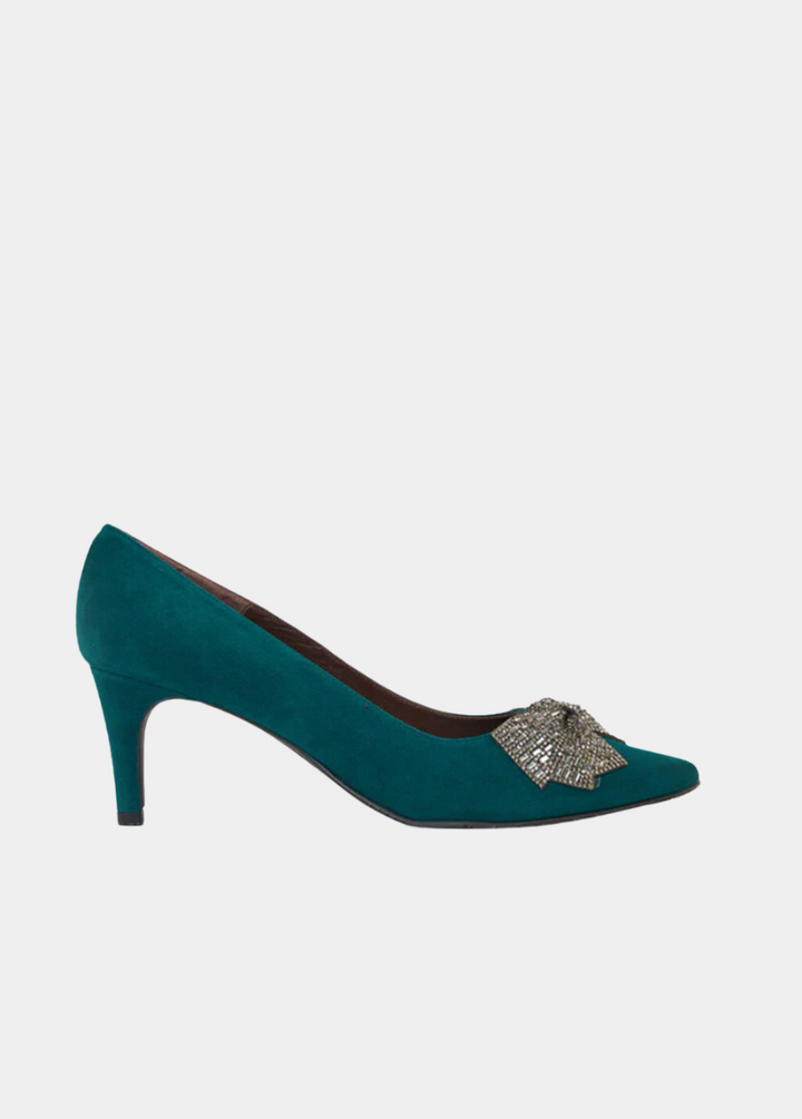 Brenda Zaro Glamorous Green Bow Heels