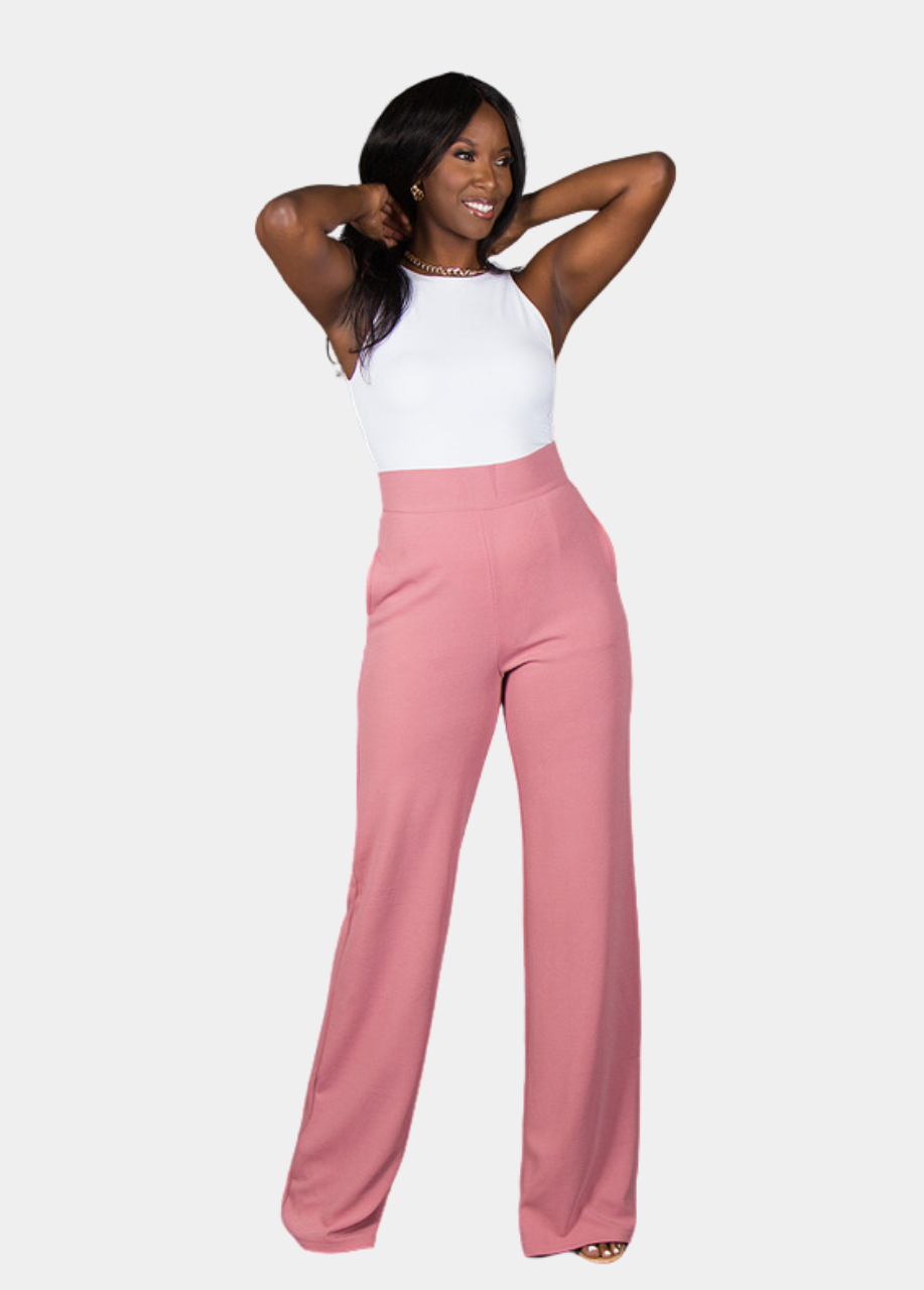 Paris Wide Leg Pants - Mauve