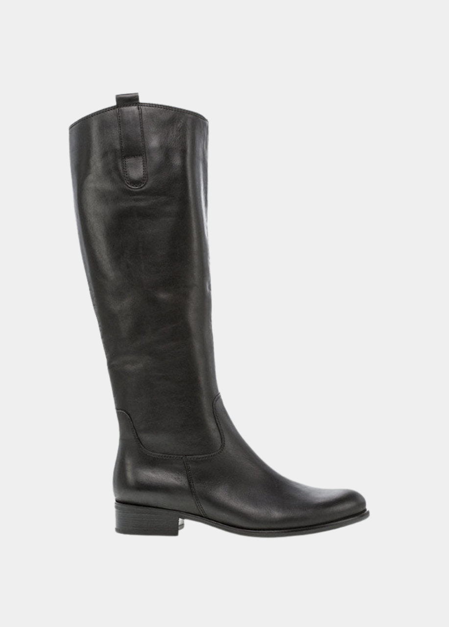 Gabor Stylish Slim Fit Long Black Leather Boots