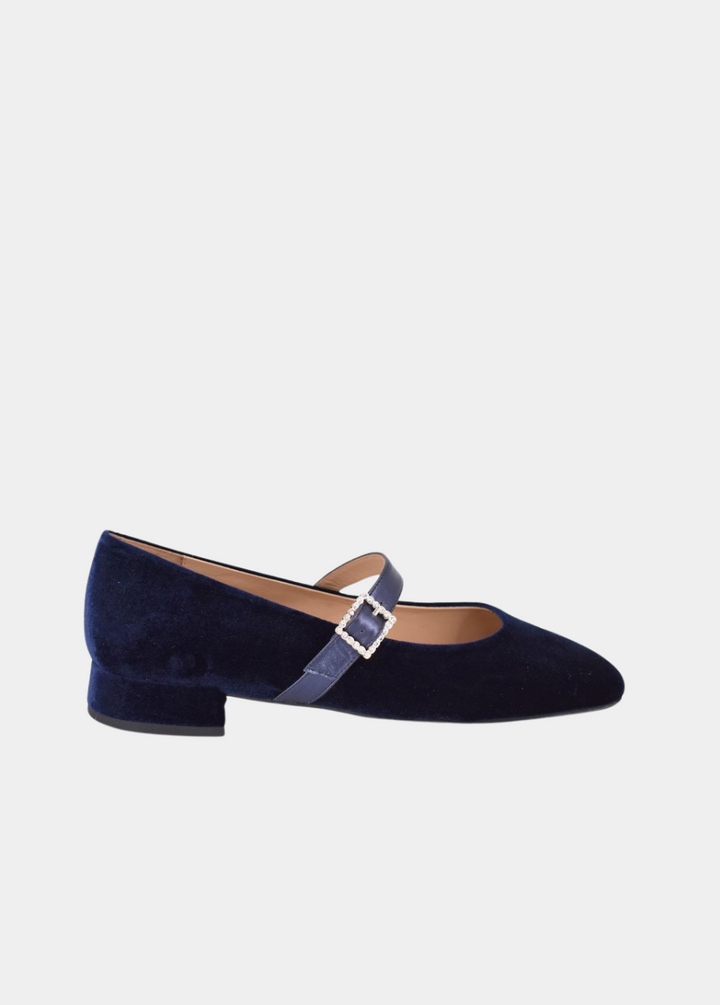 Dansi Plush Royal Blue Mary Jane Flats