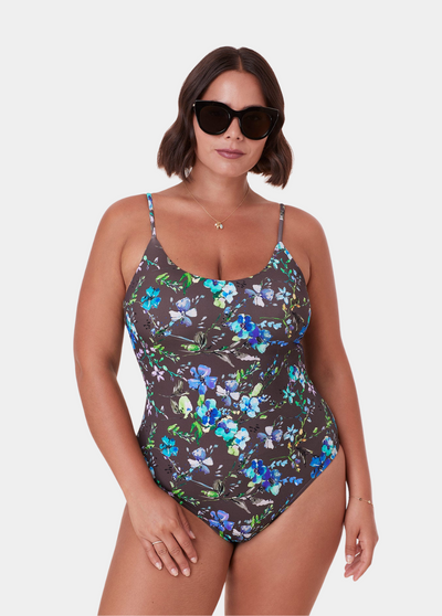 The Amalfi One Piece - Eco Nylon - Wildflowers - Long Torso