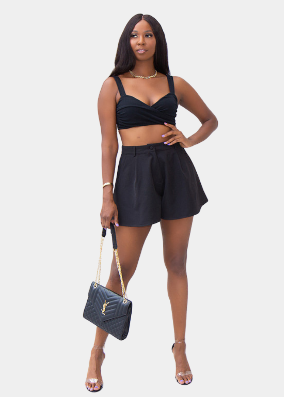 Sophie Flare Shorts - Black