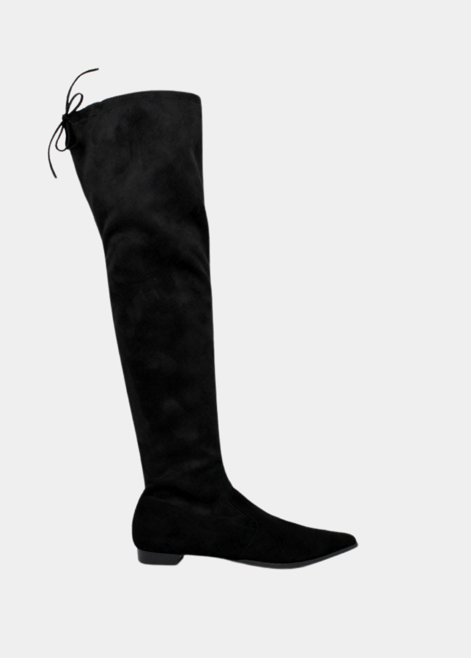 Fabulous Over The Knee Black Suede Boots