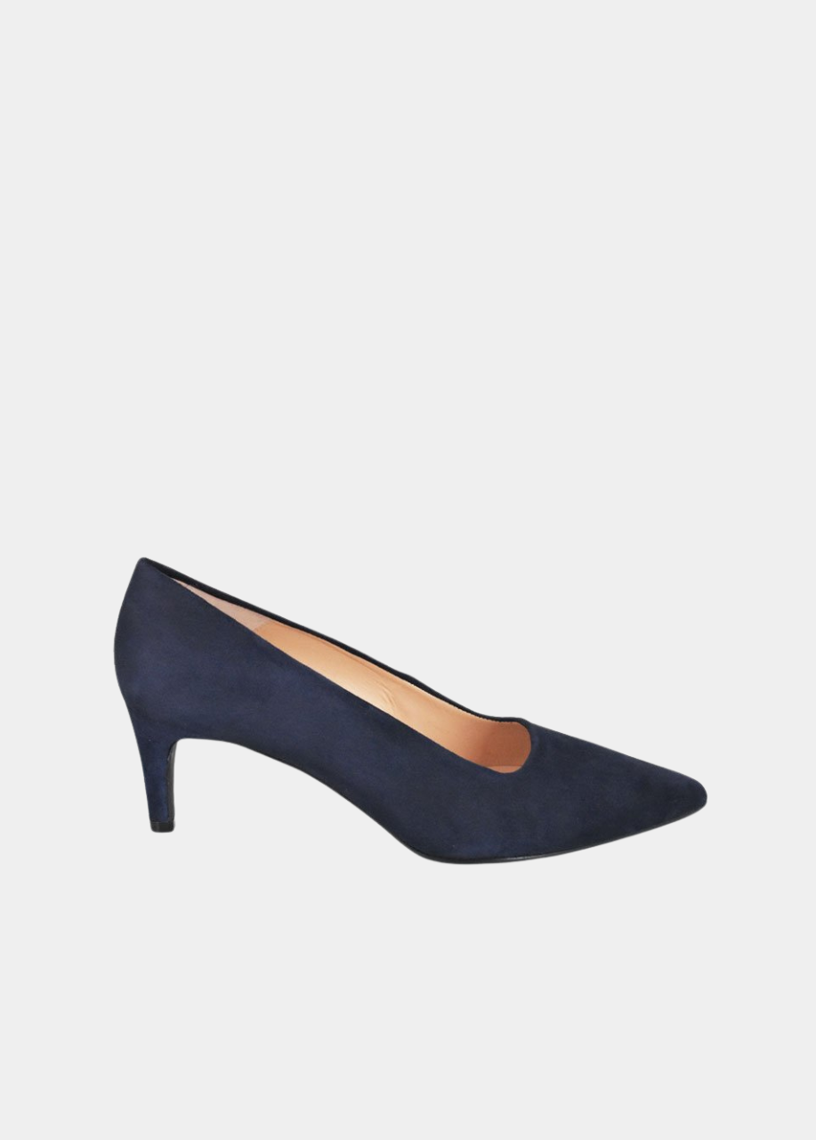 Cinderella Shoes Stylish Navy Suede Heels