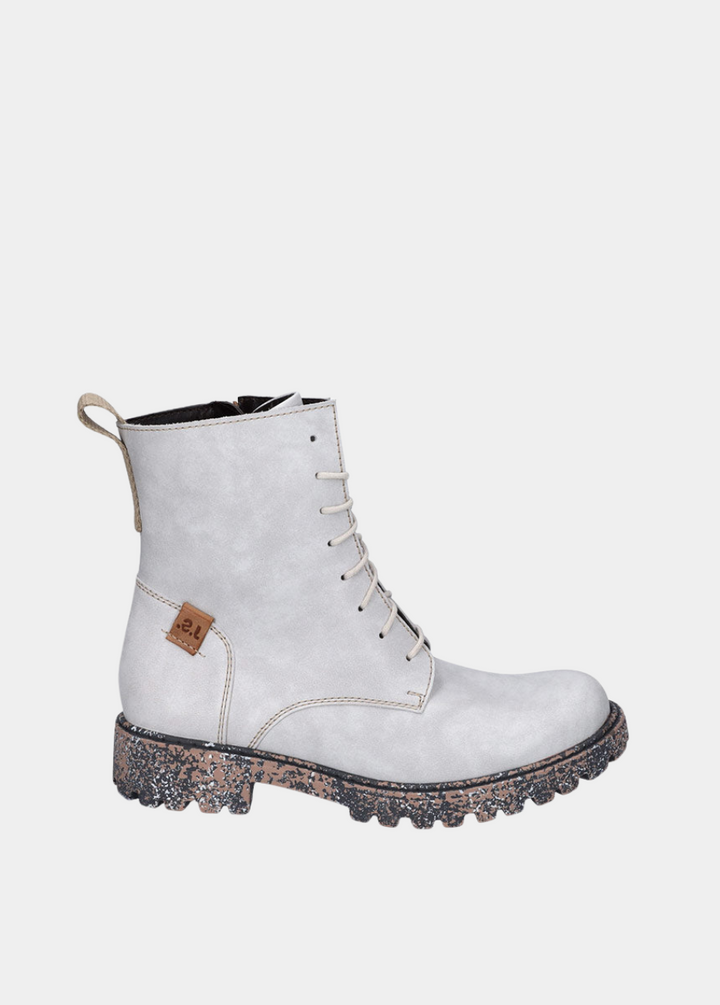 Josef Seibel Military Style Off White Boots