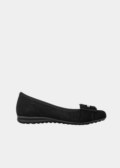 Gabor Plush Black Suede Flats