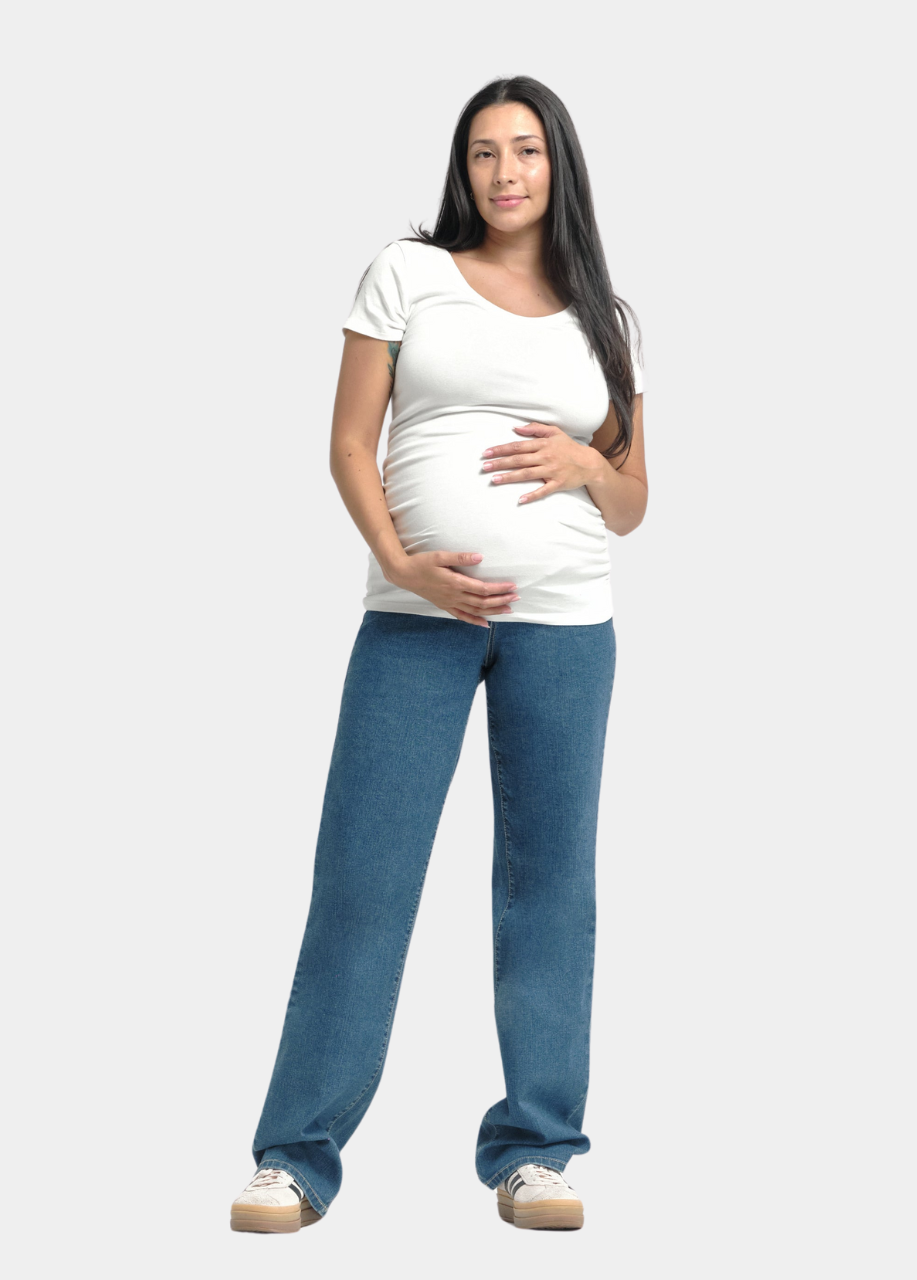 Maternity 34" Baggy Straight Leg Jean in Iman