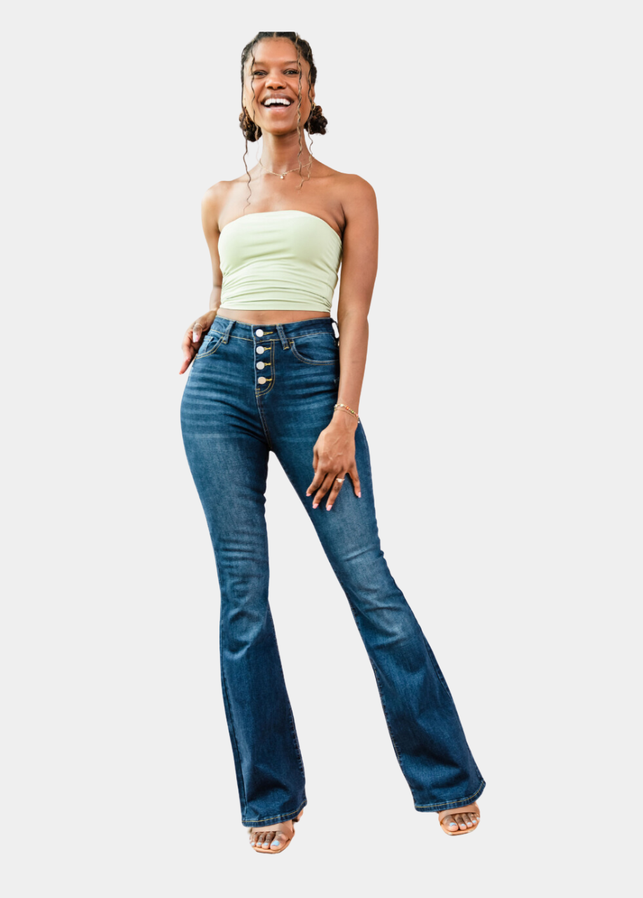 Tall Skyline Button Fly Flare Jeans