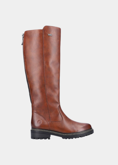 Remonte Classic Long Chestnut Leather Boots