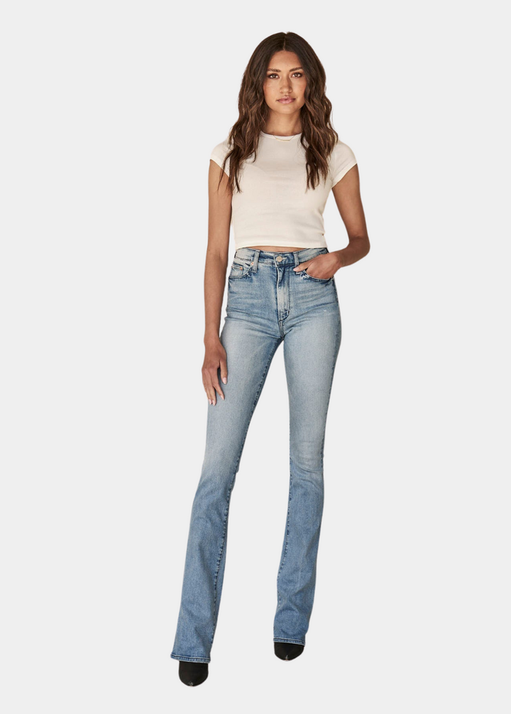 Gabrielle Mid-Rise Light Wash Flare Jean