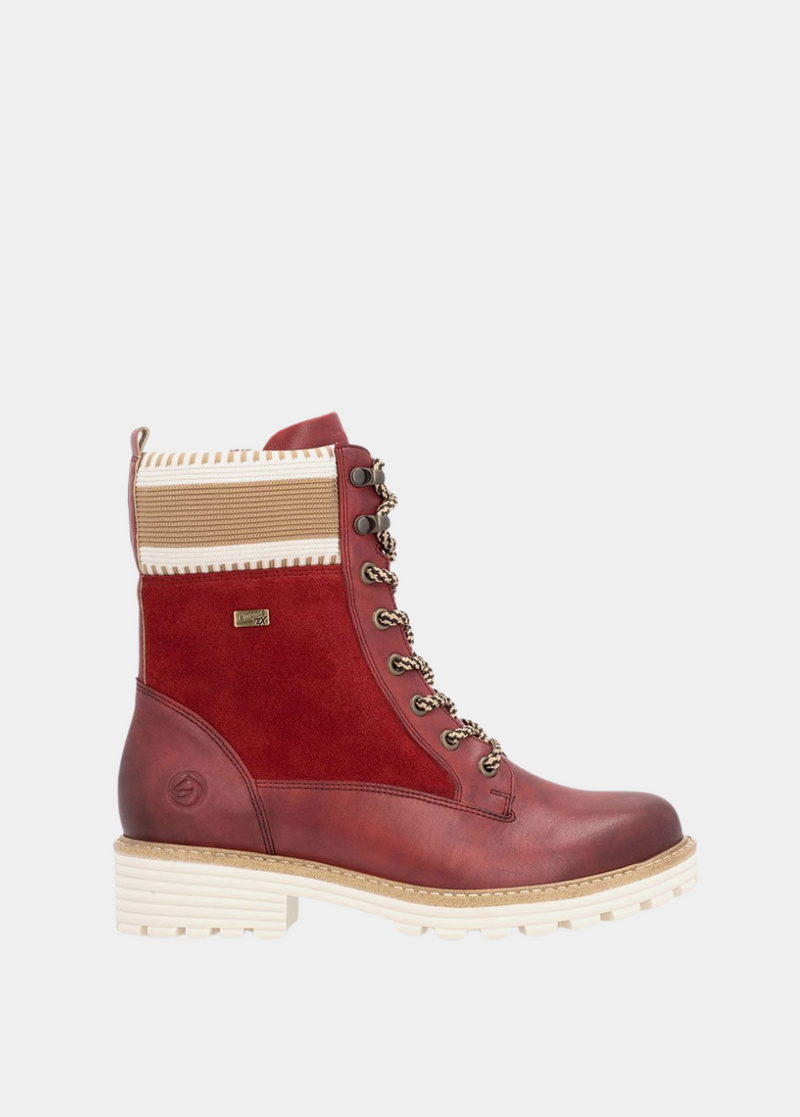 Remonte Gorgeous Red Water Resistant Ankle Boots