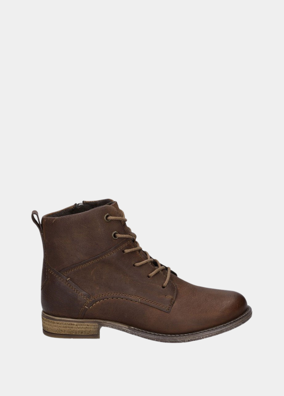 Josef Seibel Smart Brown Leather Ankle Boots