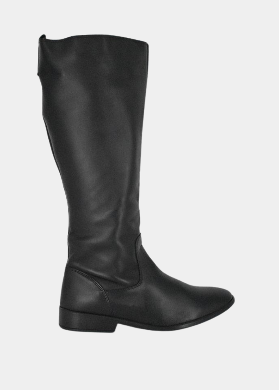 Cinderella Shoes Classic Long Black Leather Boots