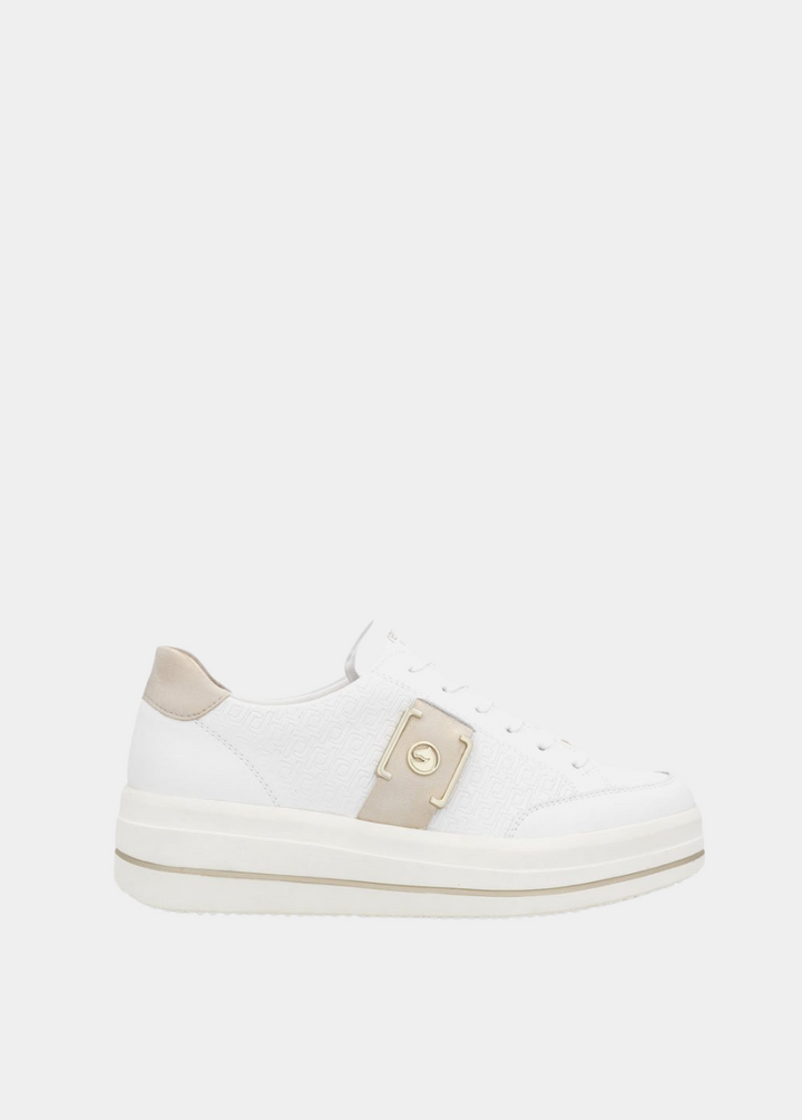 Remonte Stylish White/Gold Combi Trainers