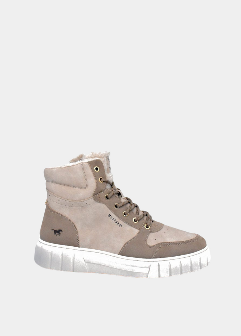 Mustang Cosy Ivory Winter Hi-Top Boots