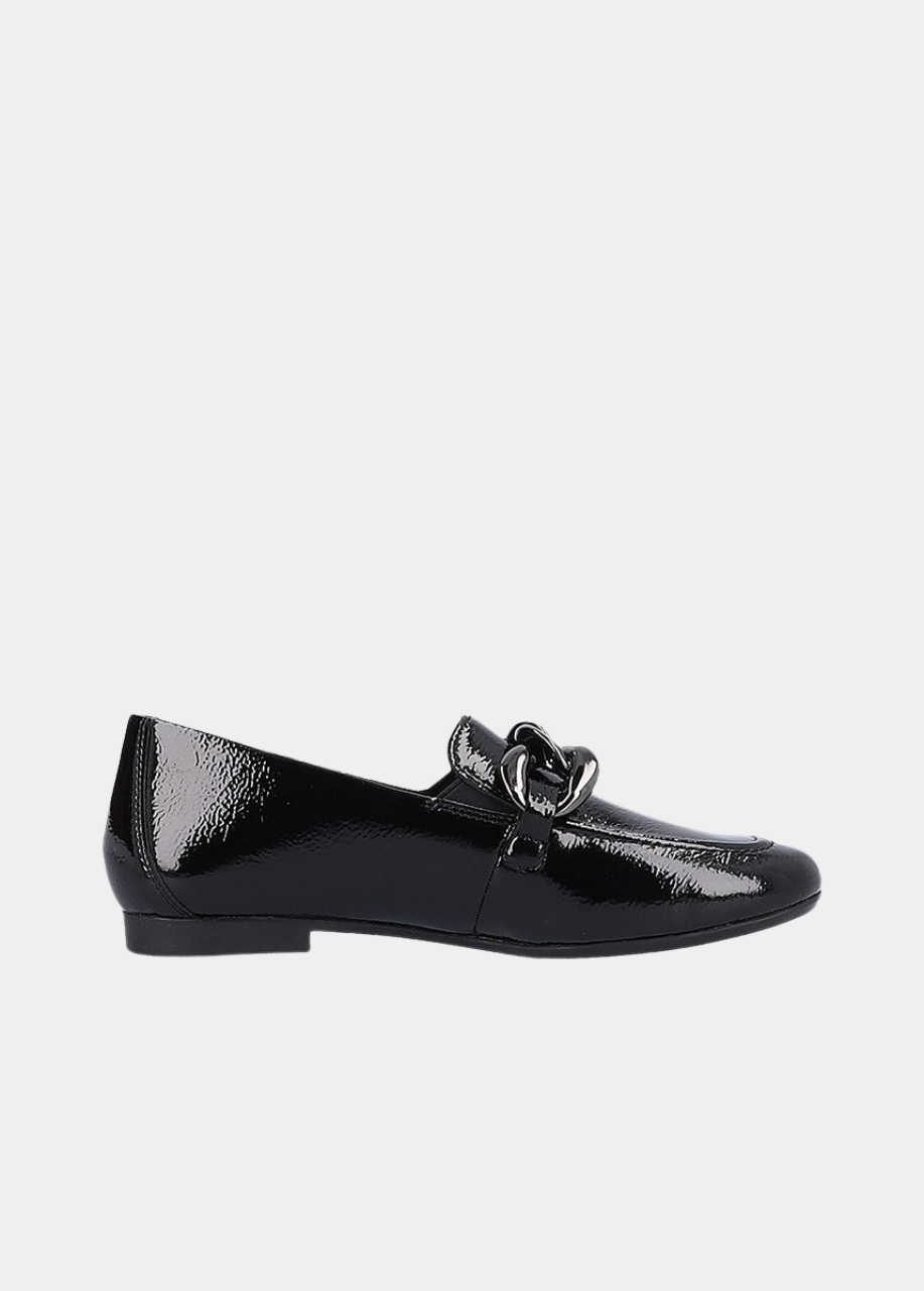 Remonte Stylish Black Patent Slip On Shoe