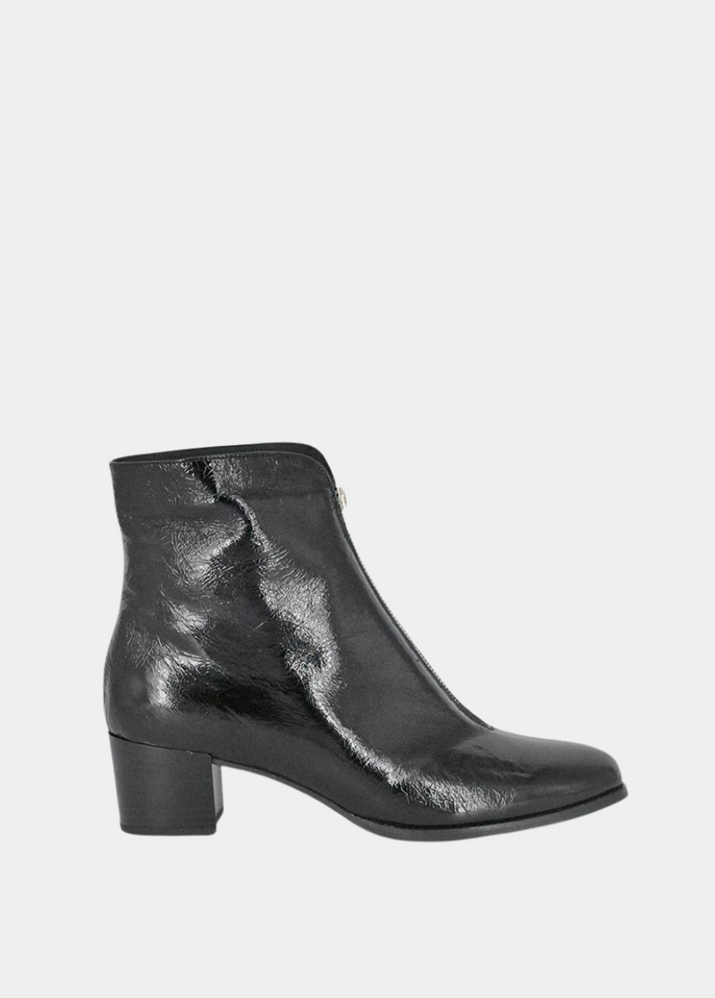 PieSanto Fabulous Front Zip Patent Ankle Boots