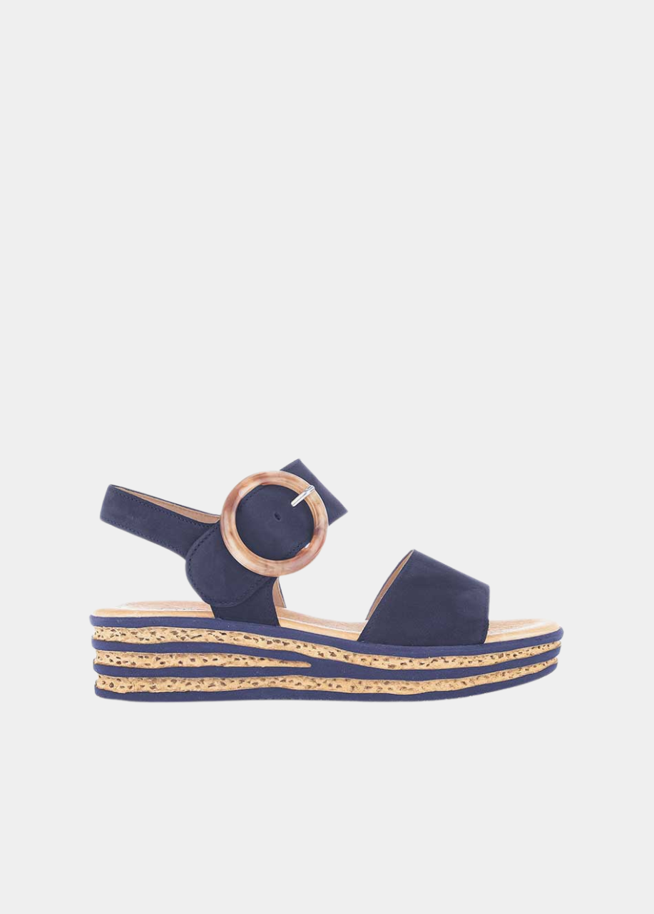 Gabor Stylish Navy Wedge Sandals