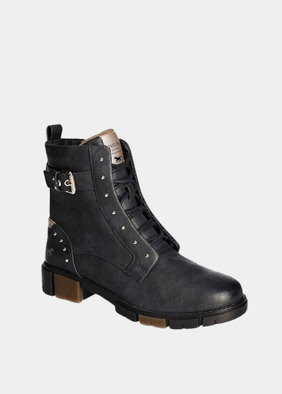 Mustang Versatile & Stylish Navy Combi Ankle Boots