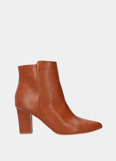 Chic Brown Block Heel Ankle Boots