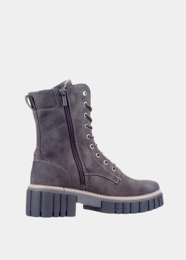 Mustang Dark Grey Platform Ankle Boots