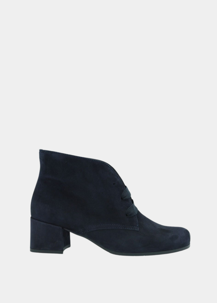 Semler Chic Midnight Blue Suede Curvy Ankle Boots