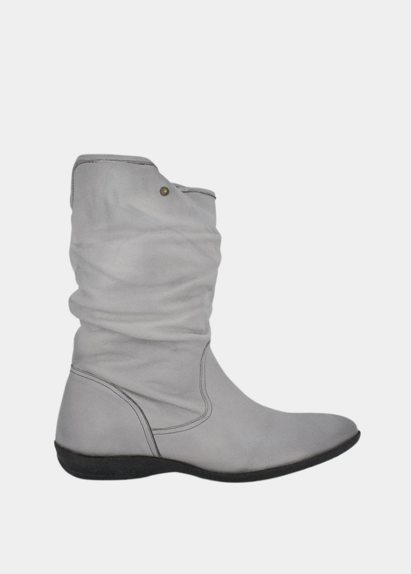 Cinderella Shoes Versatile Grey Midi Boots