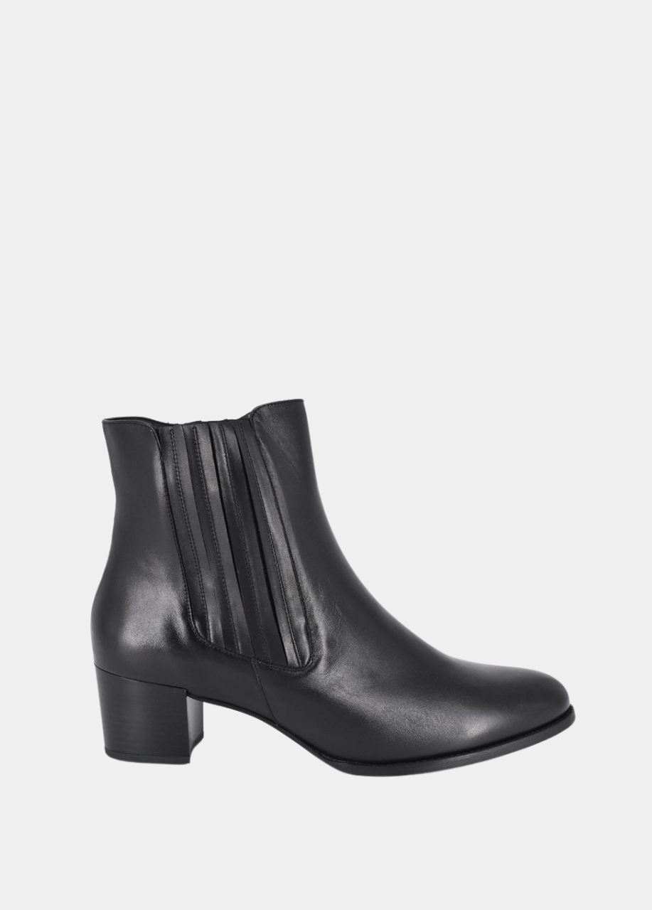 PieSanto Stylish Black Leather Ankle Boots