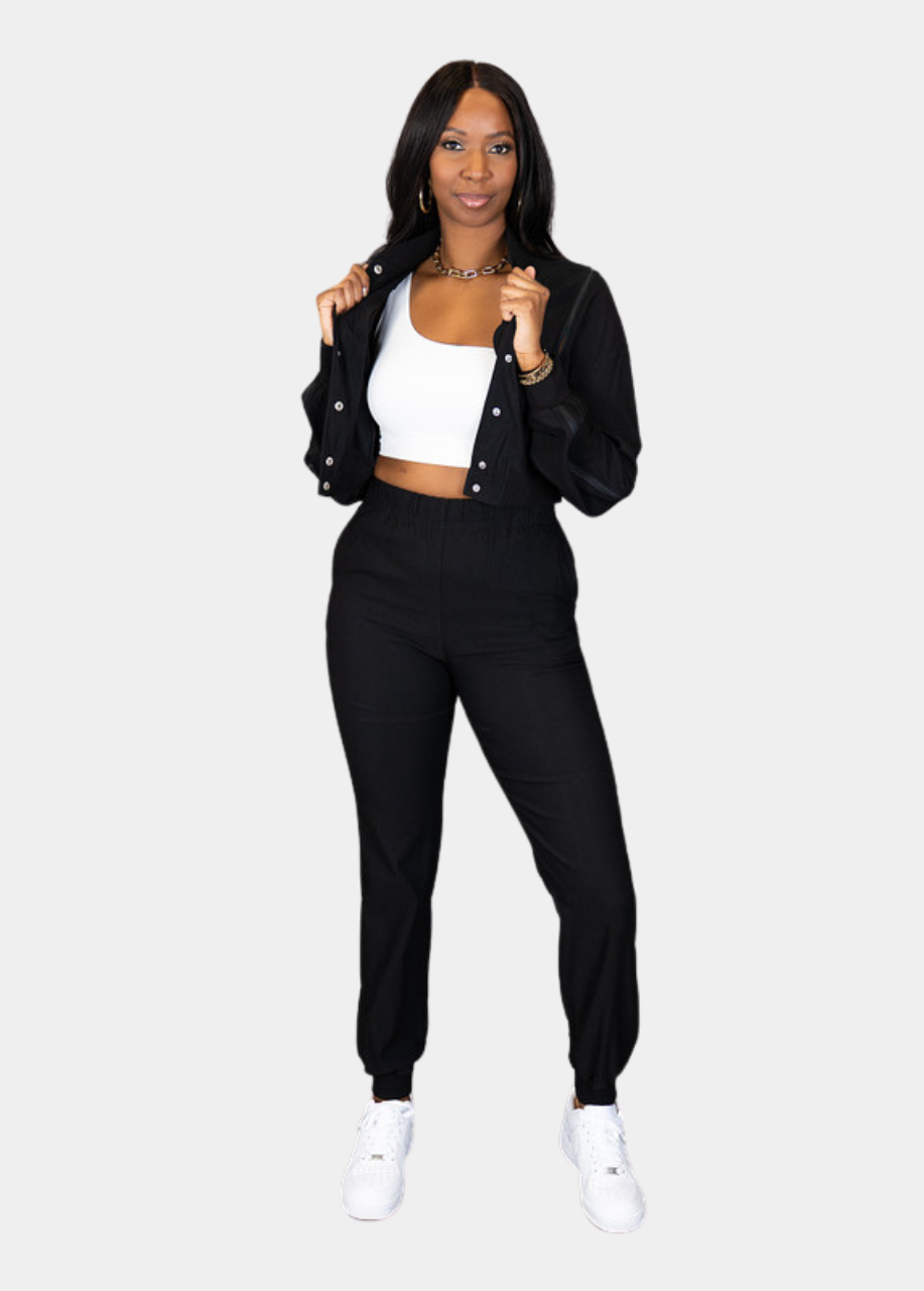 Stay Ready Jogger Set - Black