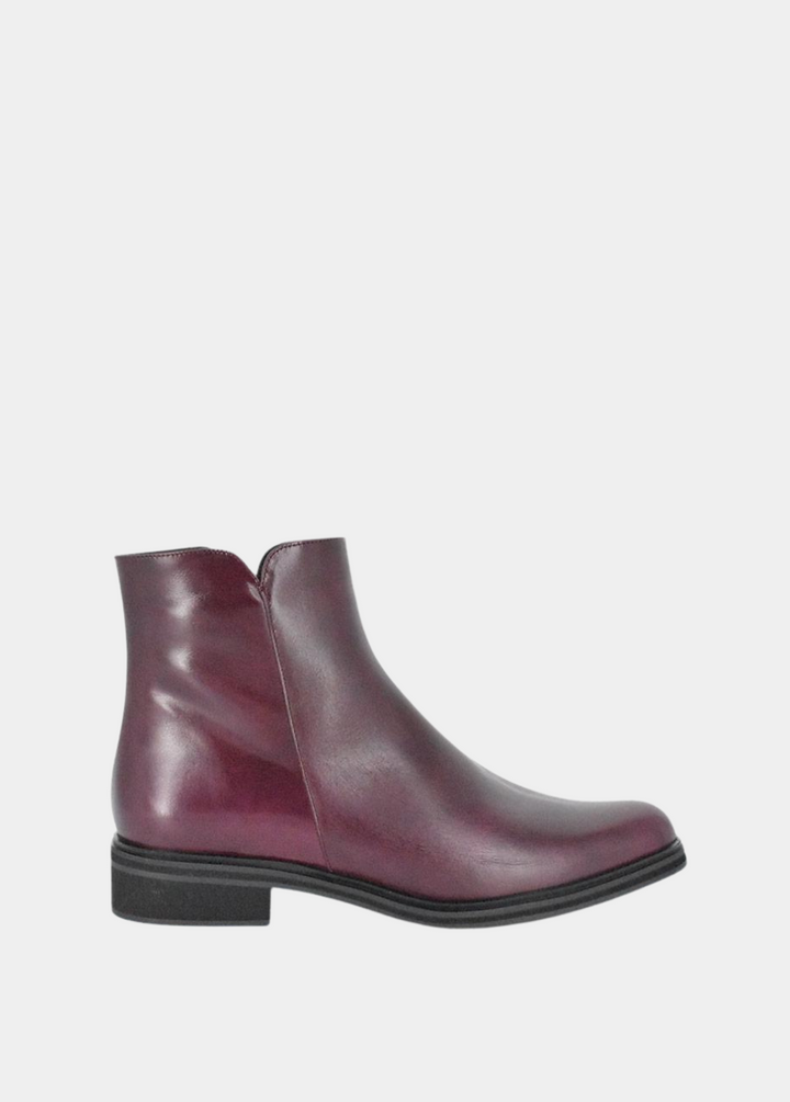 PieSanto Stylish Burgundy Leather Ankle Boots