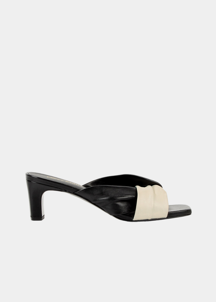 The Margot Heeled Sandal Black and White