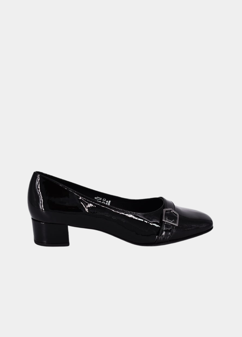 Cinderella Shoes Dressy Black Patent Block Heels