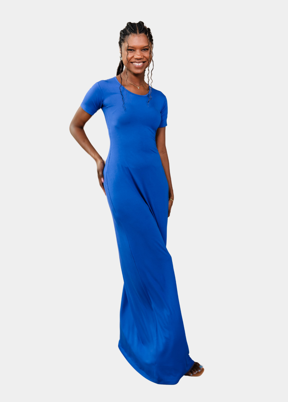 Tall Royal Blue T-Shirt Maxi Dress